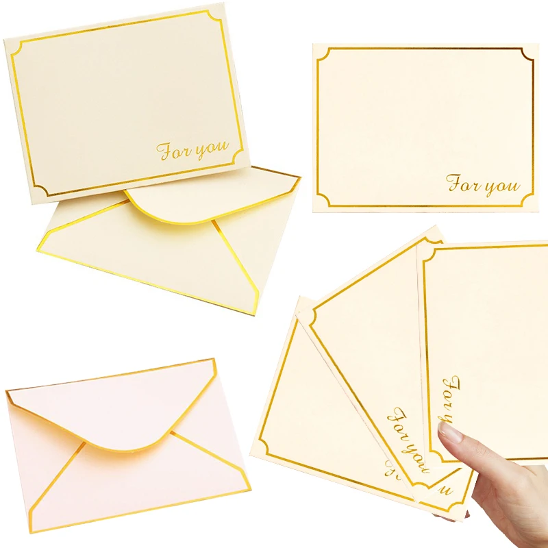 5PCS/Pack Bronzing Envelope Bag High-grade Invitations Postcard Storage Packaging Stationery Birthday Wedding Festival Party ZYF