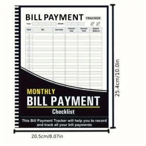 Financial Planner Notebook – Monthly Bill Tracker with Checklists, Budget & Payment Record Book for Personal Finance Management