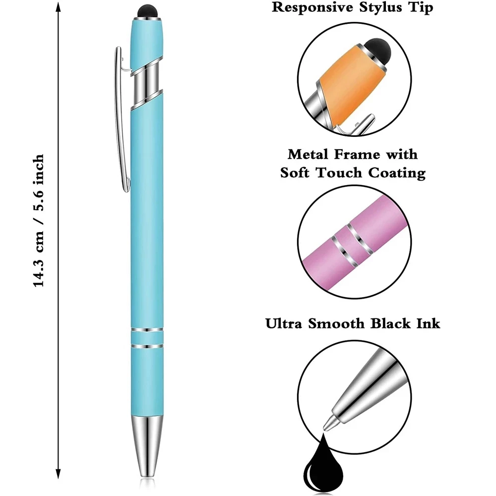 Metal Business Ballpoint 2 In 1 With Universal Touch Screen Stylus Pen School Office Supplies Free Customized Logo - Image 4