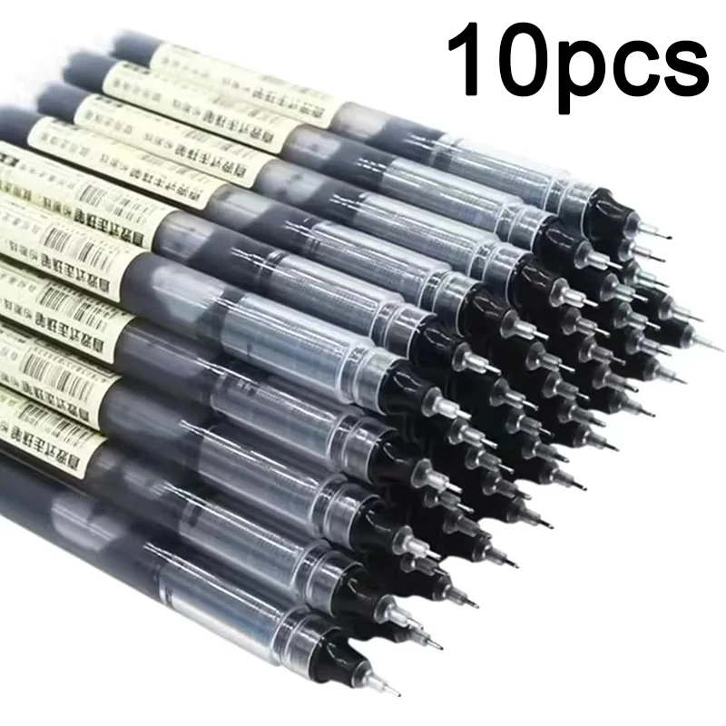 10pcs 0.5mm Needle Tip Gel Pens – Smooth Liquid Ink Writing Set